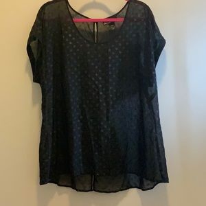 Short sleeve blouse with split back